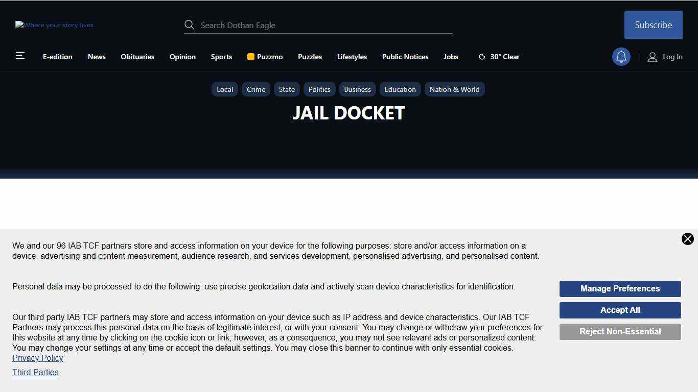 Jail Docket dothaneagle.com